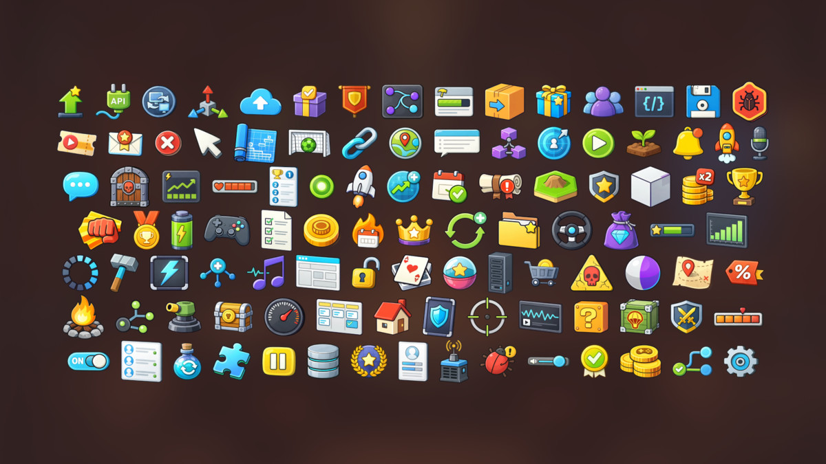 Game UI System Icons Pack for Mobile Casual RPG Strategy and Simulation Games