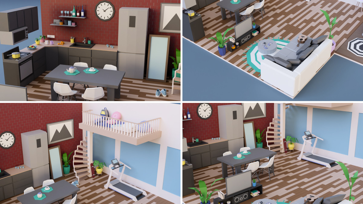 Low Poly Apartments Interiors Pack