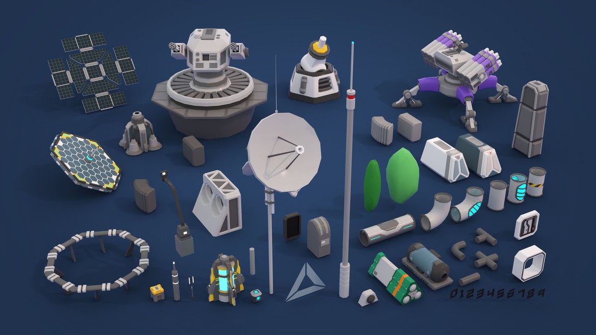 Mars Colony - Low Poly 3D Models Pack