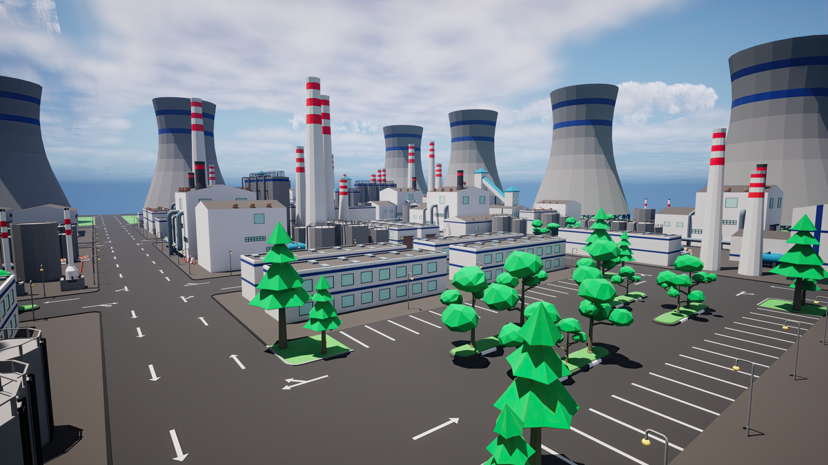 Modular Low Poly Factory [Desktop & Mobile]
