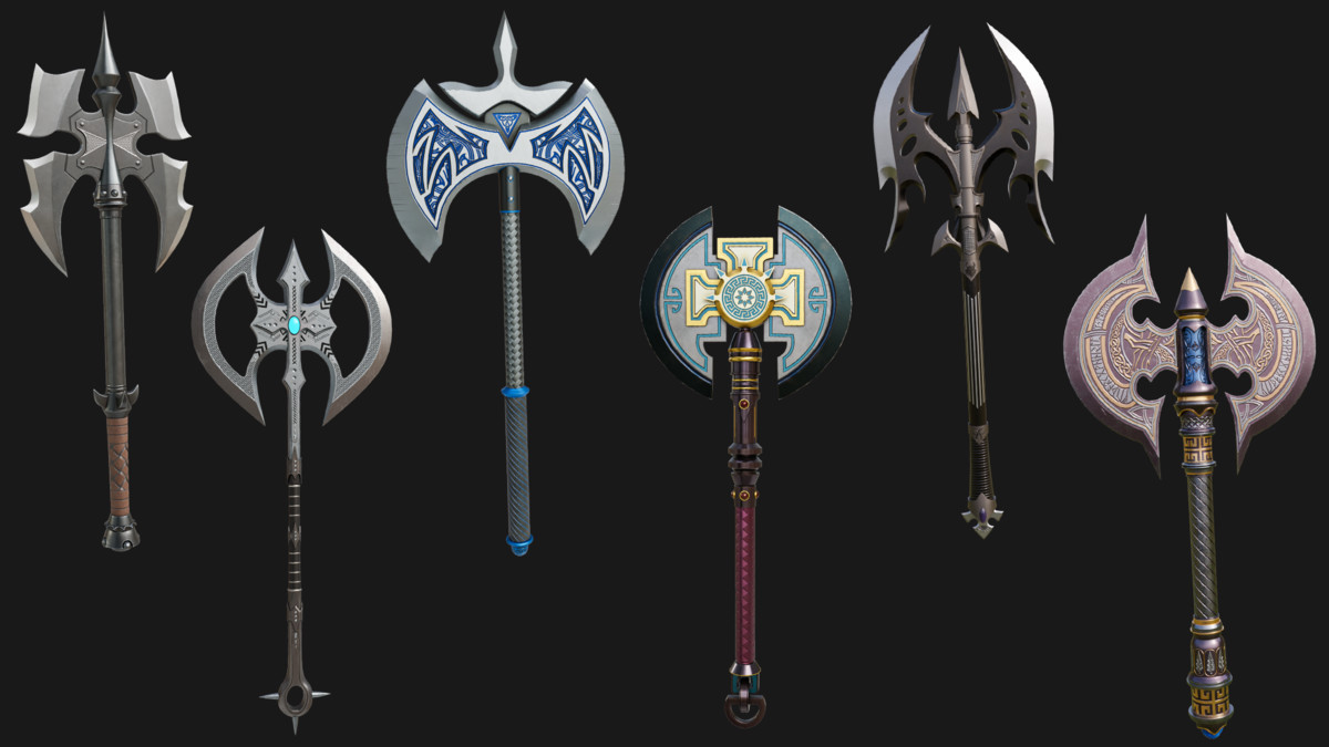 6 Battle Axes Collection 02 URP HDRP Textures