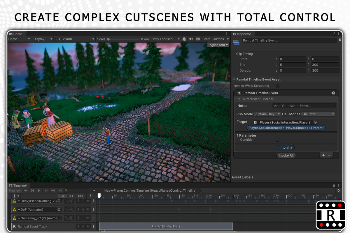 Ramdal Events Timeline Extension | Build Cutscenes Cinematics & Gameplay Systems