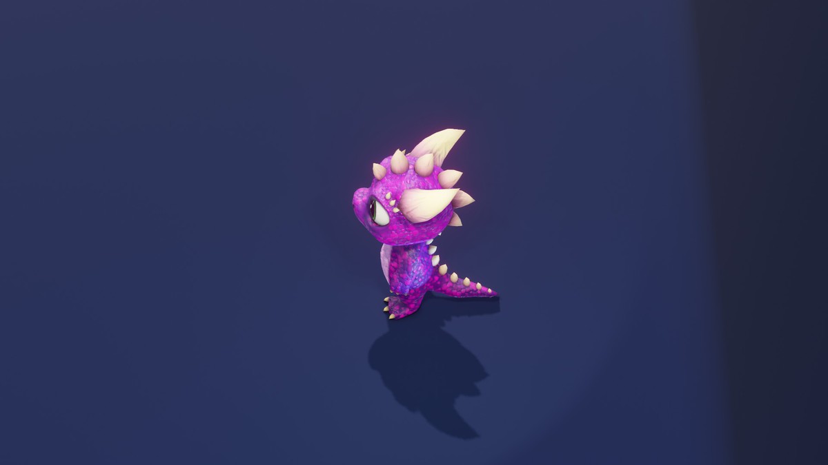 Cartoon Purple Dinosaur 3D Model – Animated Character