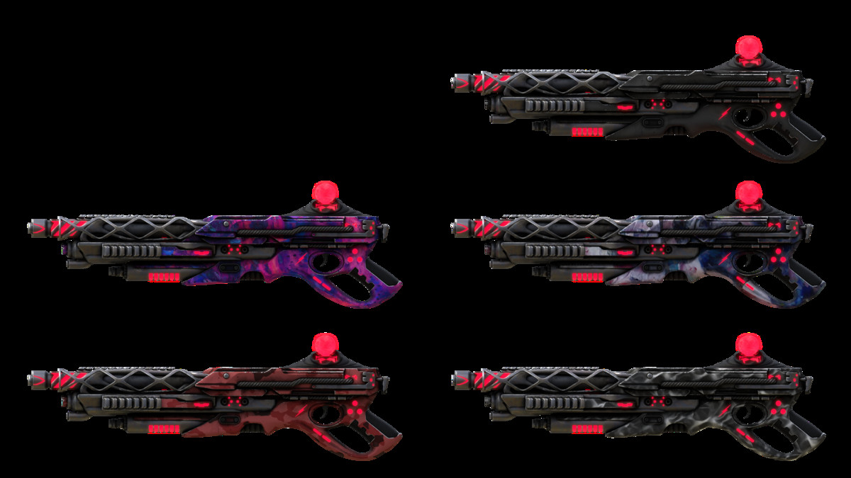 Sci-Fi Weapons - Neon SciFi Shotguns / Scatterguns with 5 Skins per Weapon