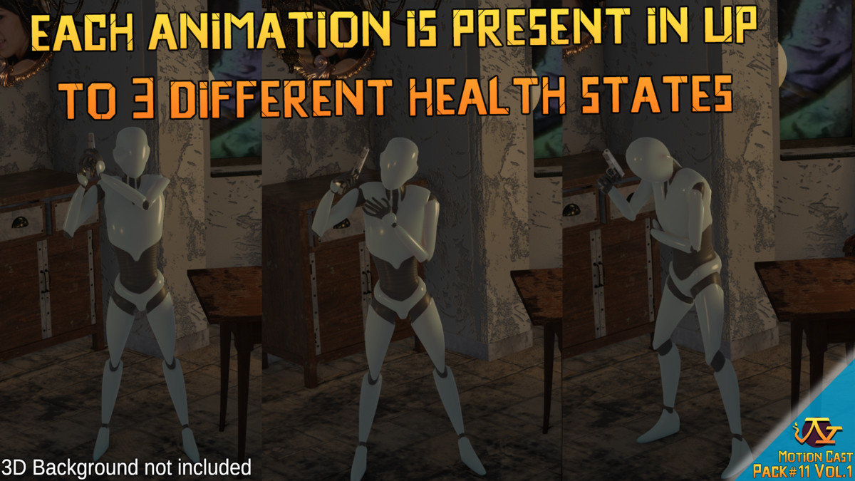 Classic 3D Survival Horror animations (Motion Cast#11 Vol.1)