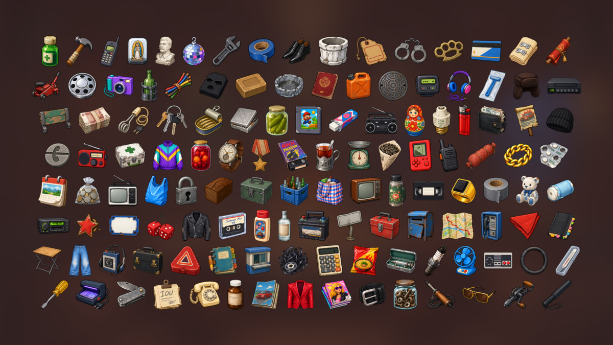 Soviet Life USSR 1980s 1990s Household Street Culture Icons Pack