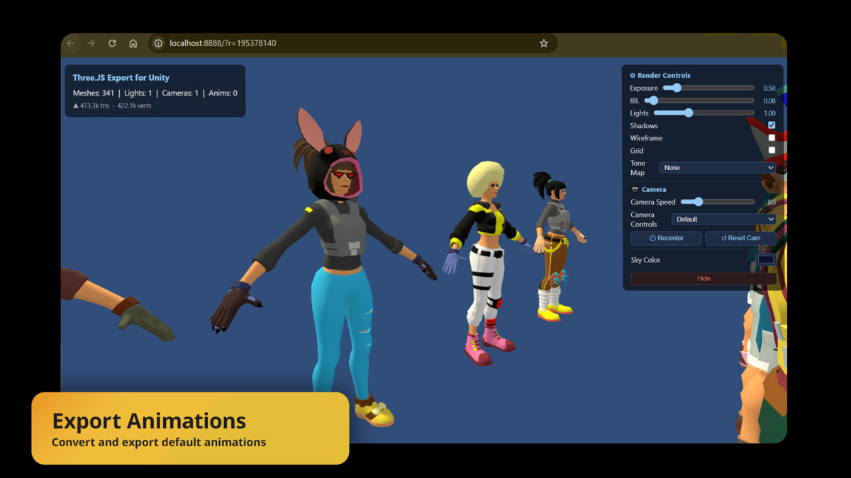Three.JS Export - Instant Scene Export For Web