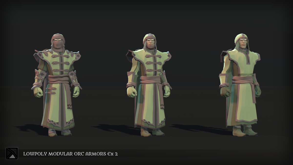 Low Poly Orcs Modular Armors Ex2 - LOWPOLY MEDIEVAL FANTASY SERIES