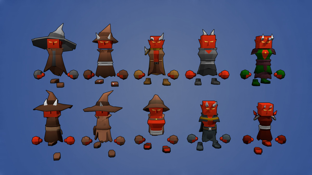 Low Poly Cubic Demons - 3D by Shokubutsu