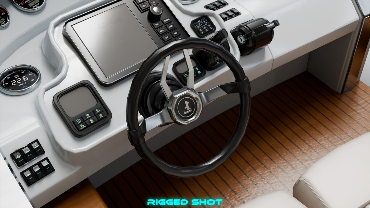Yacht Boat 01 White with Interior HDR URP Textures