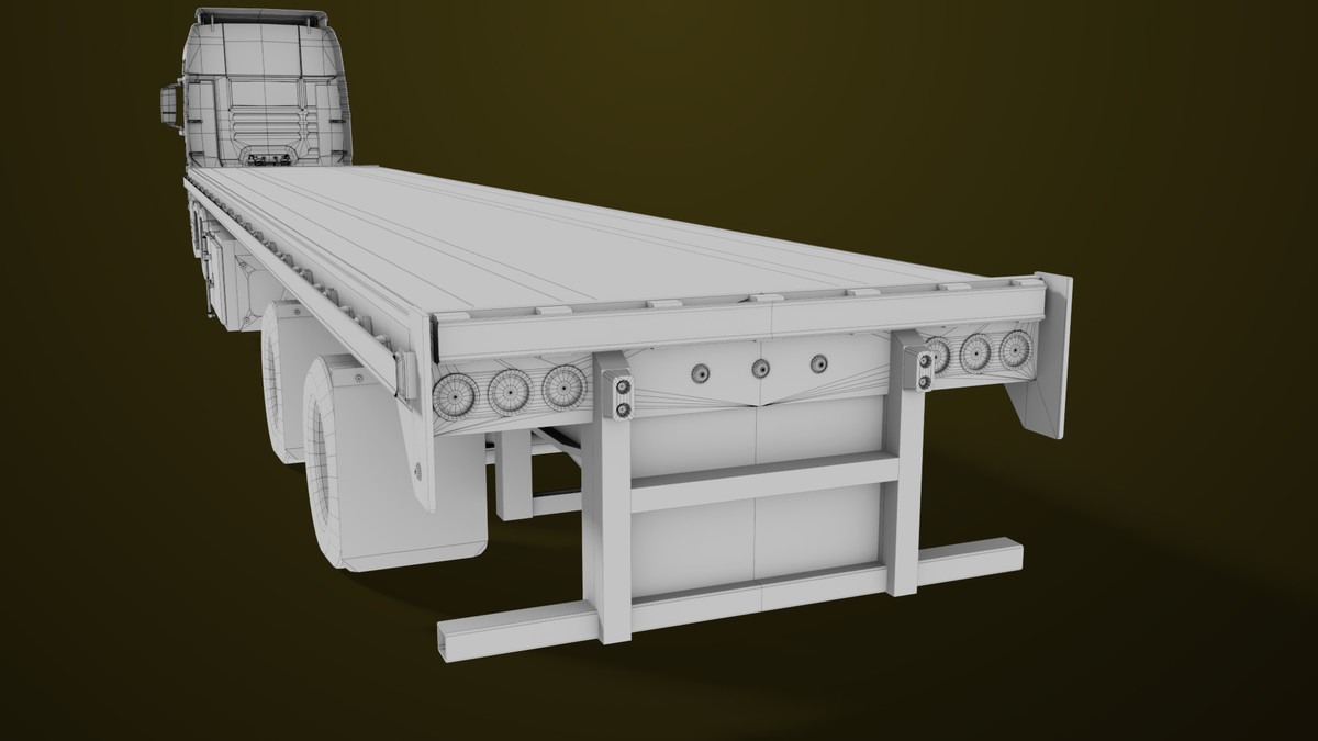 Heavy Truck 04 Flatbed Load Trailer URP HDRP Textures