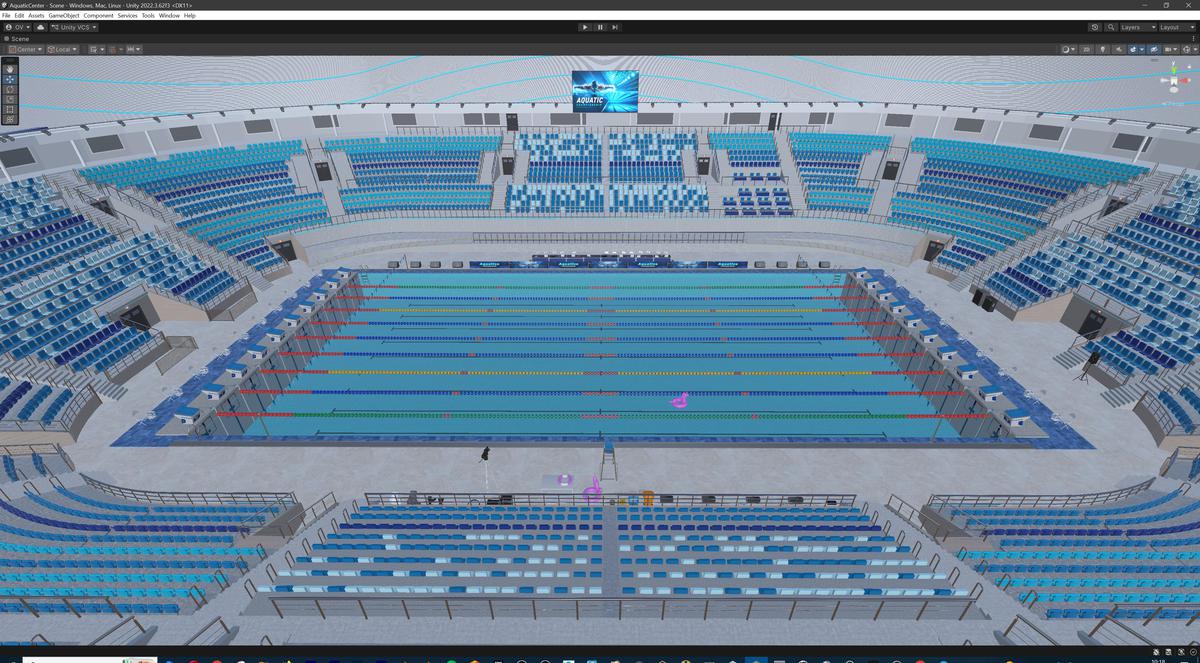 Olympic Aquatic Center Swimming Pool Modular Environment 3D