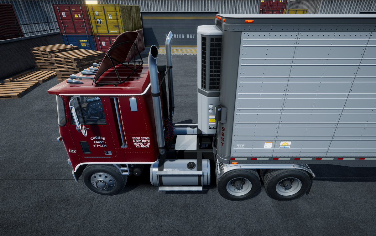 80s cabover with refrigerated trailer