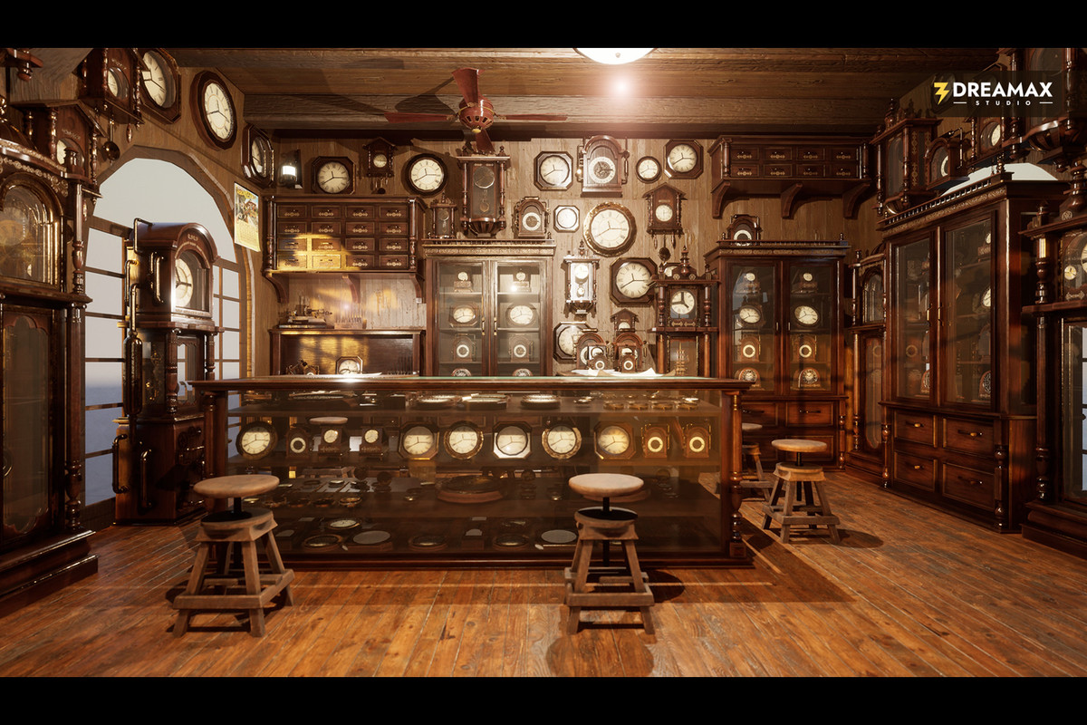 Victorian Clock Shop - Antique Clockmaker's Workshop Interior Vol. 1