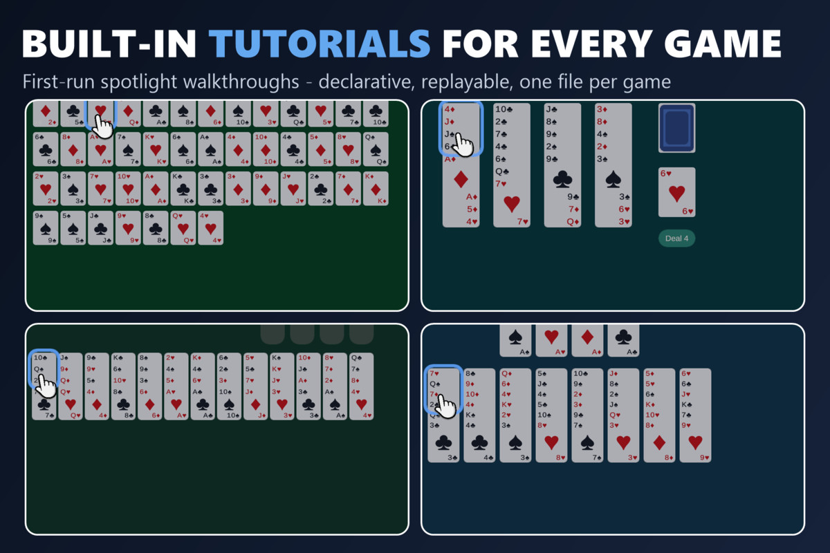 Mini Game Templates Solitaire 2.0 - 10 Solitaire Starters for Unity