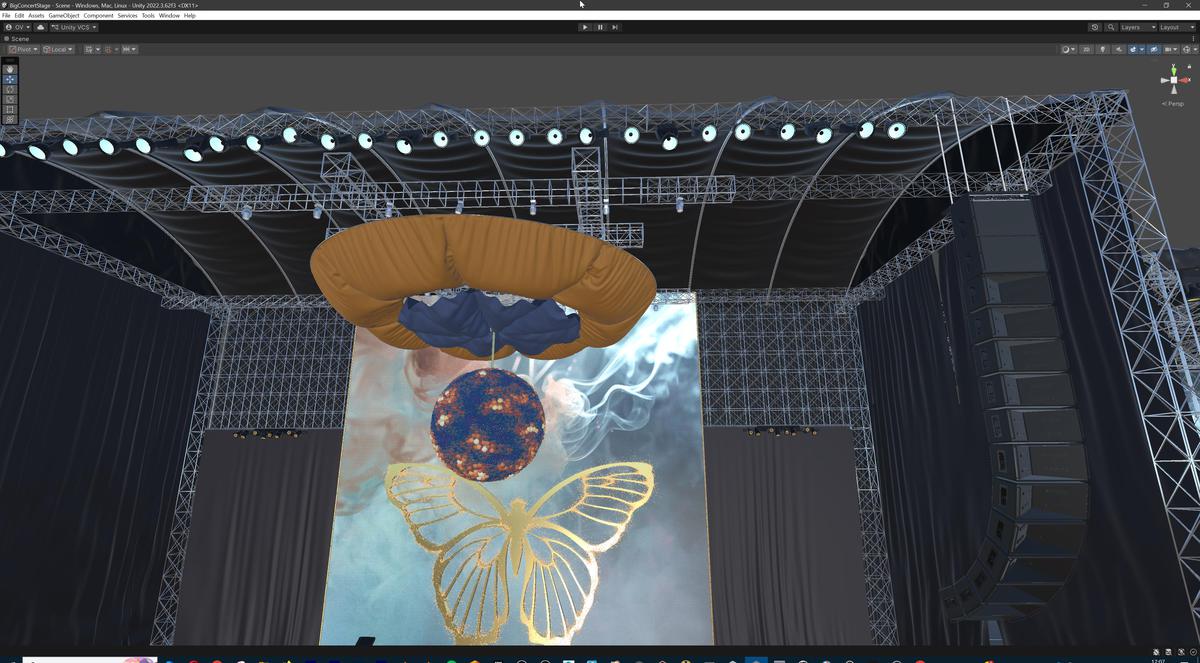 Big Butterfly Concert Arena Stage Venue Modular 3D Model