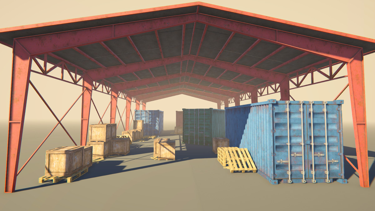 Warehouse Hangar Garage game ready