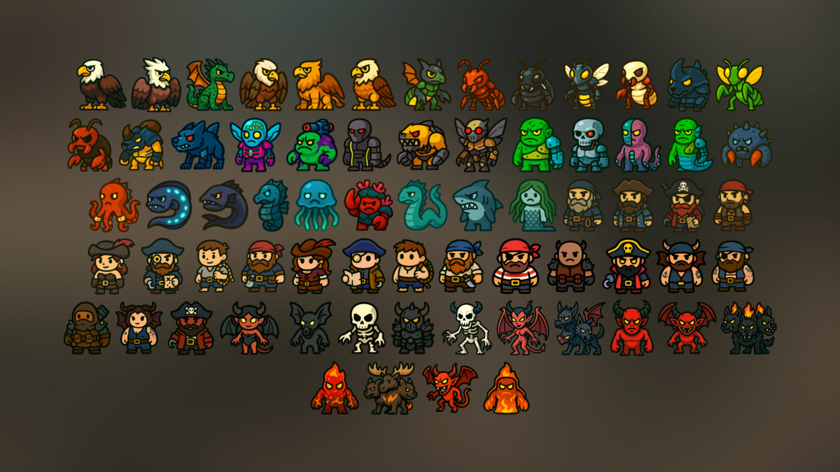 Fantasy Enemies Pack Characters Monsters Creatures Beasts Demons RPG Roguelike