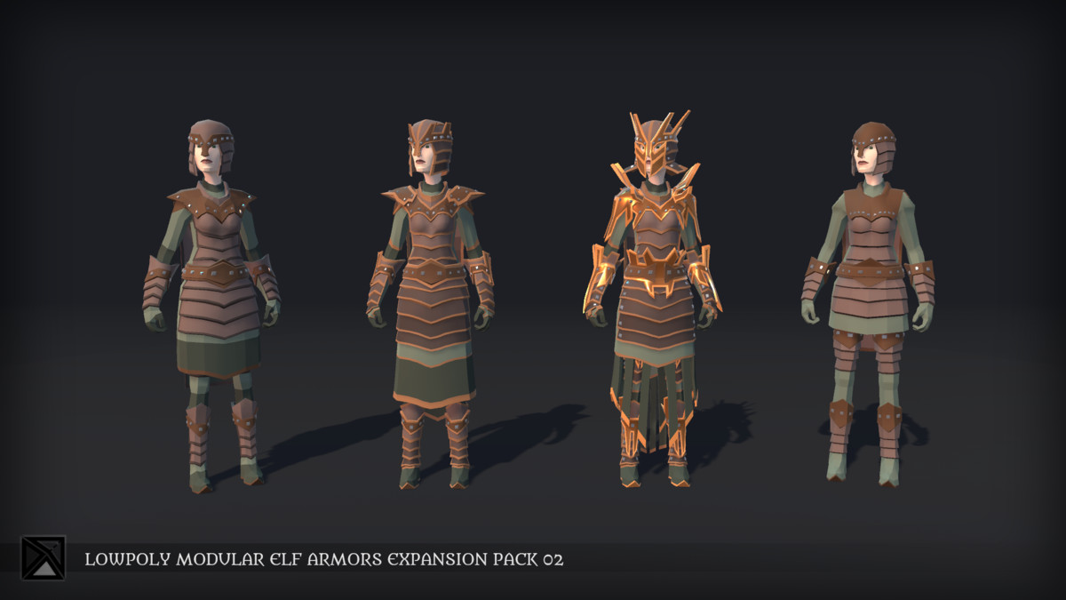 Lowpoly Elves Modular Armors Ex2 - MEDIEVAL FANTASY SERIES