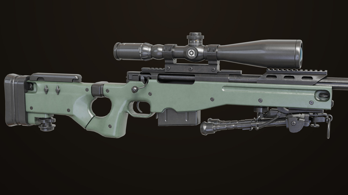 Sniper Rifle 03 Green URP HDRP Textures