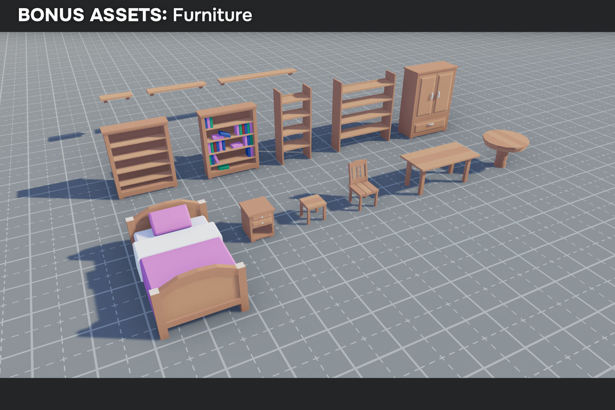 Low Poly Modular Medieval Buildings Pack