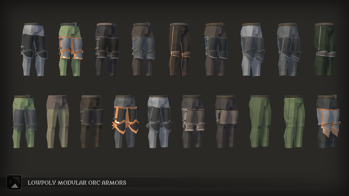 Low Poly Orc Modular Armors - LOWPOLY MEDIEVAL FANTASY SERIES