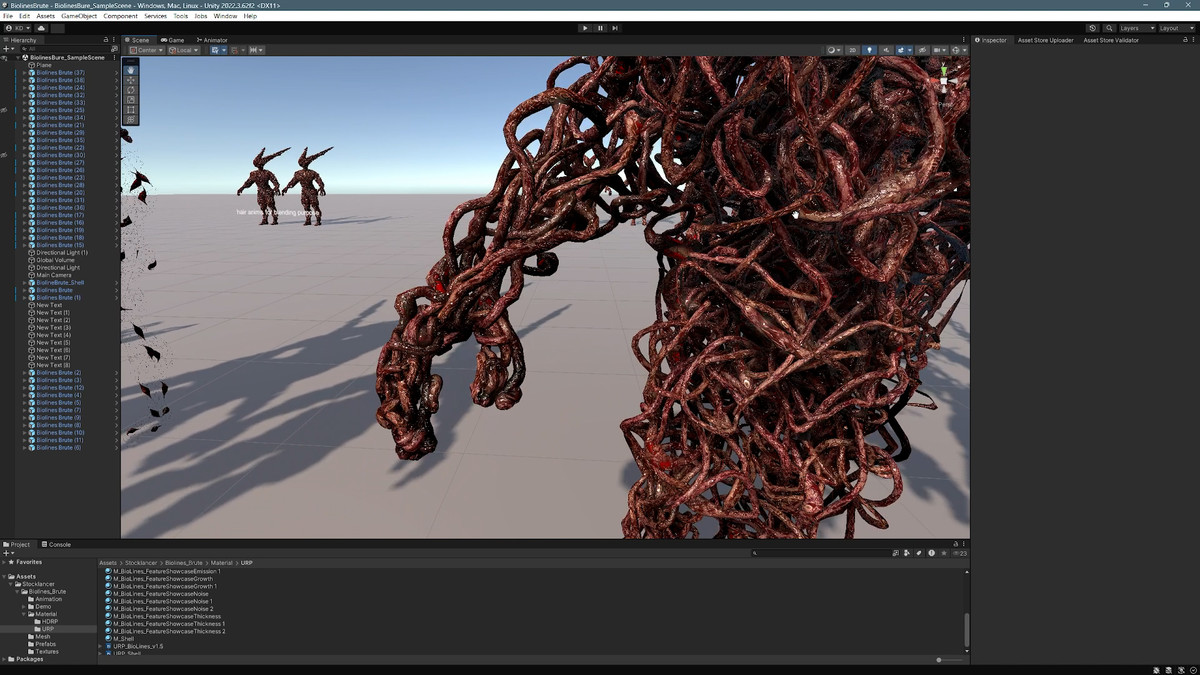 Biolines Brute: Humanoid mutant character with ultimate shader for horror games