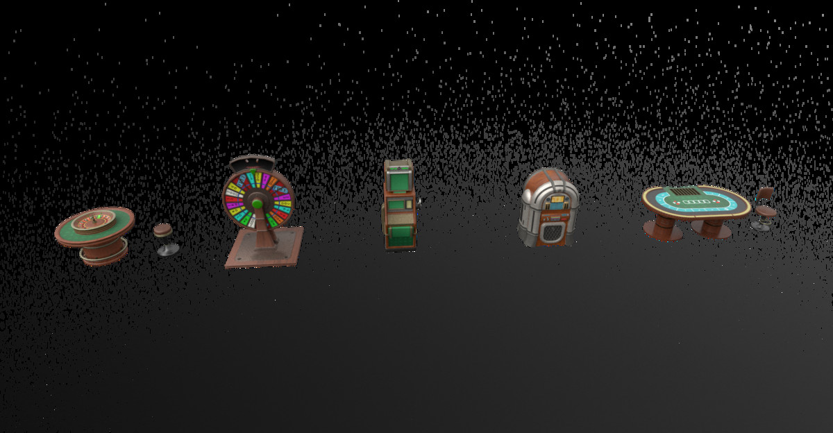 Stylized Casino Game Pack - Low Poly Props