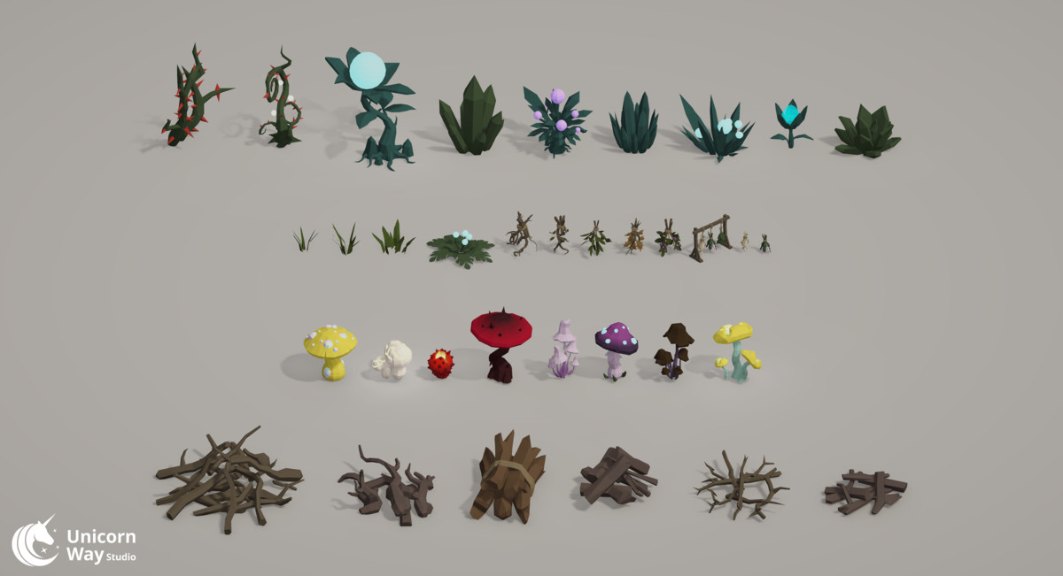 Fantasy Witch Village - Low Poly Stylized Pack