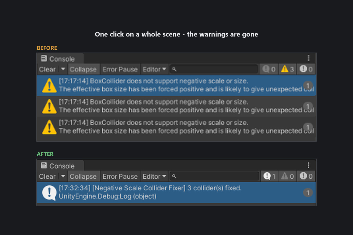 Negative Scale Collider Fixer