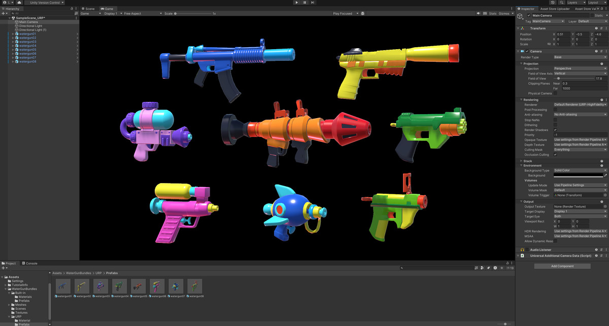 Modular Water Gun Toys: Stylized & Game-Ready