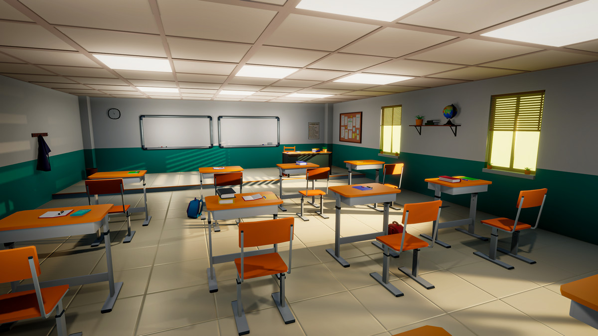 Low Poly Modular Classroom – Full