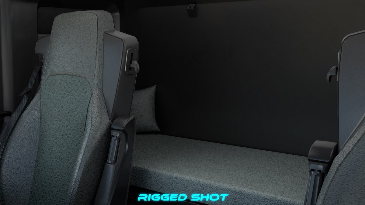 Heavy Truck Chassis 03 With Interior URP HDRP Textures