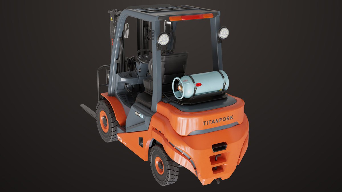 Forklift Truck 02 Orange URP HDRP Textures