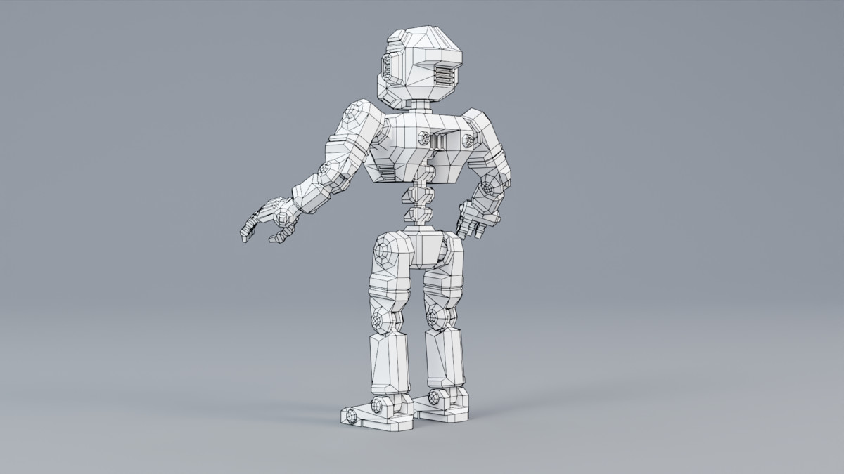 Sci-Fi Robot X-26.2 low-poly stylized