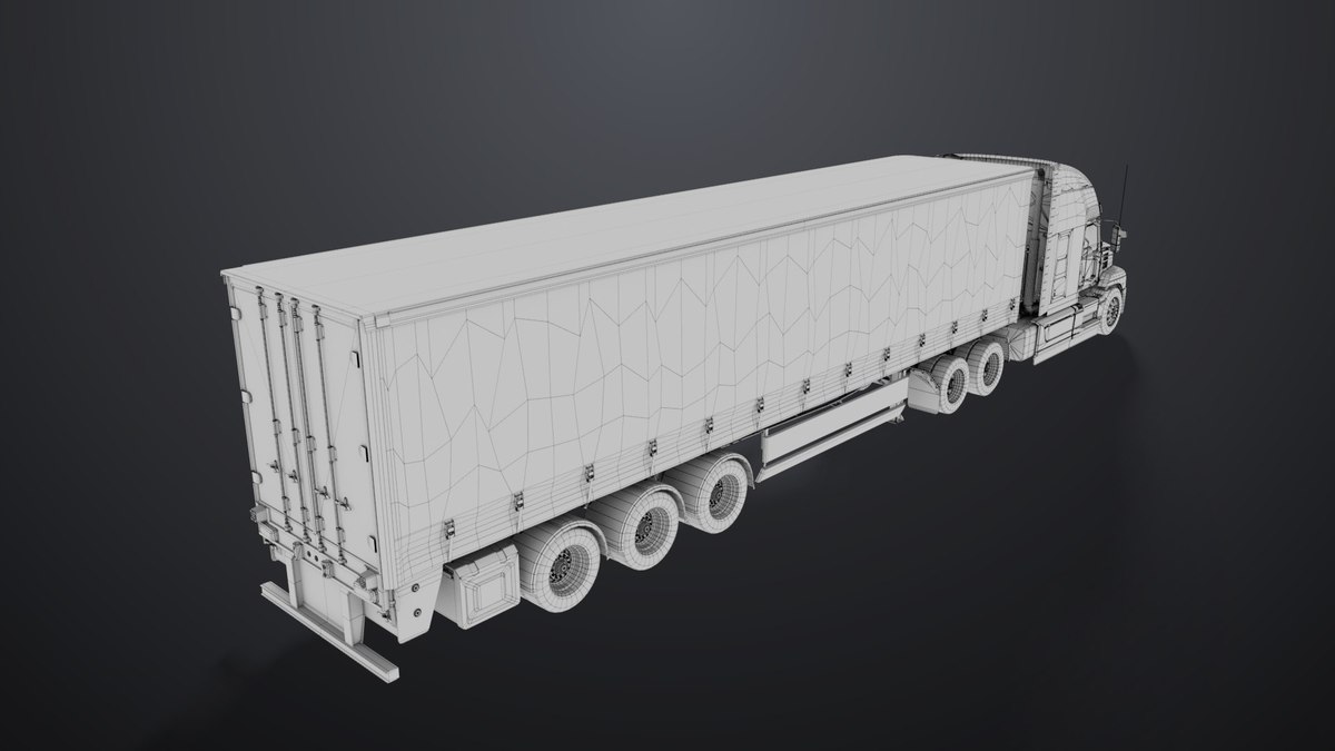 Heavy Truck 05 Curtainsider Trailer URP HDRP Textures