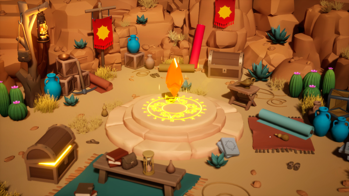 Desert Gilded Shrine - Low Poly Stylized Asset Pack