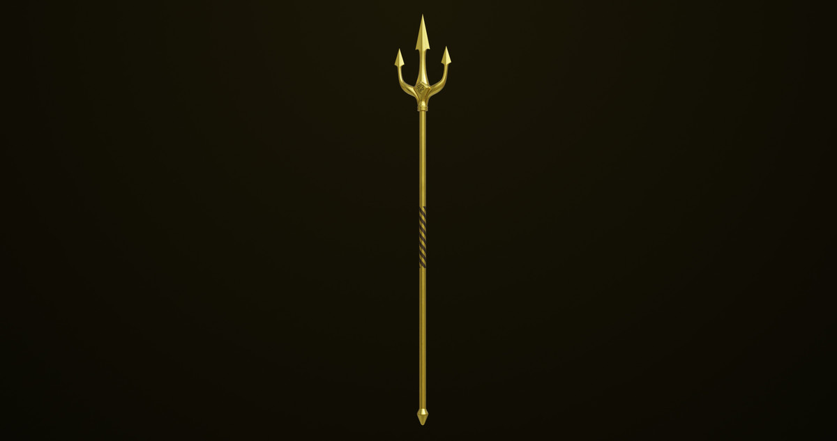 Medieval Trident 03 Gold URP HDRP Textures