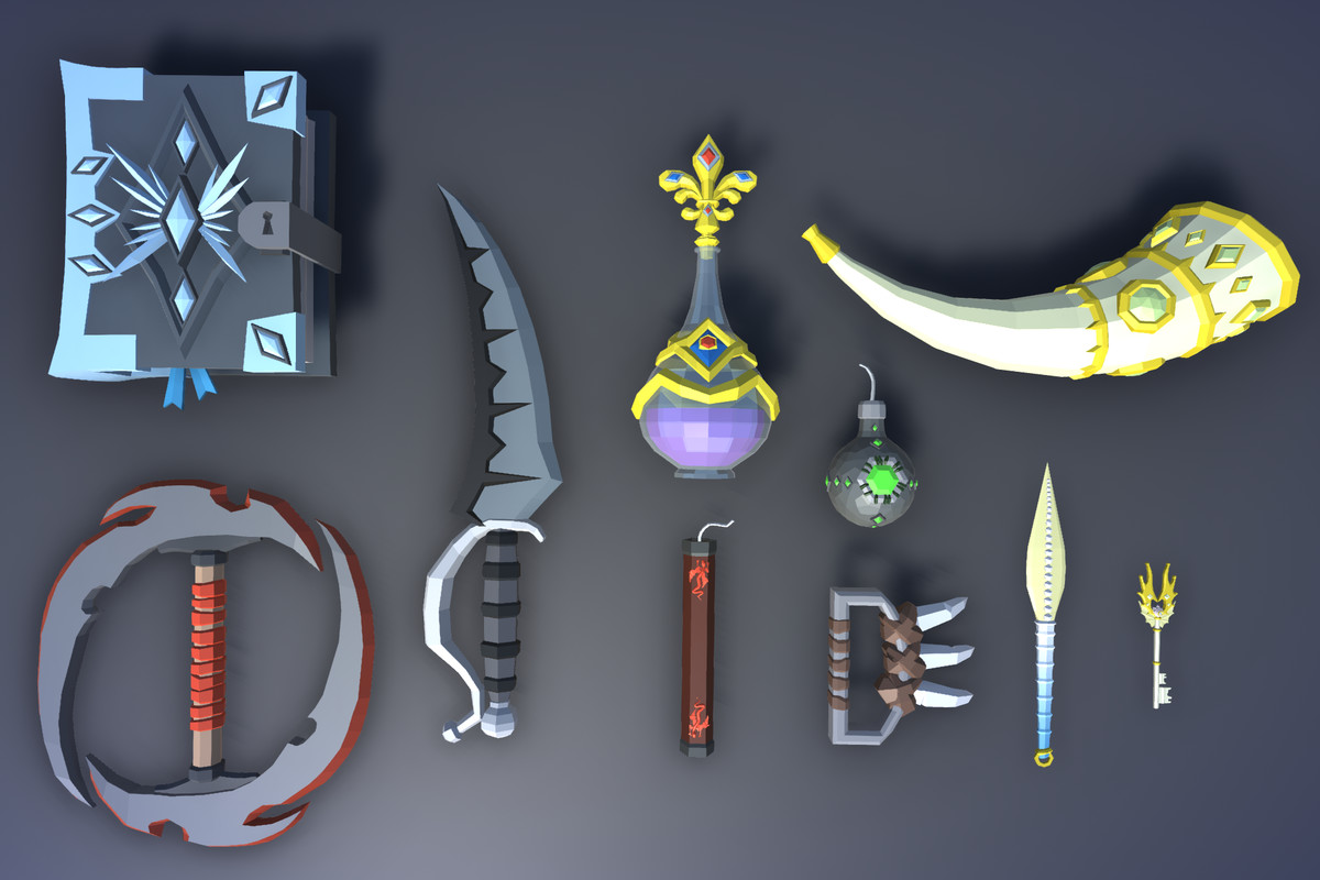 Free Low Poly Fantasy RPG Weapons