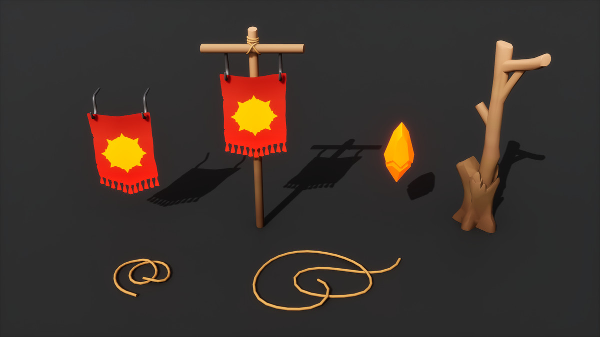 Desert Gilded Shrine - Low Poly Stylized Asset Pack