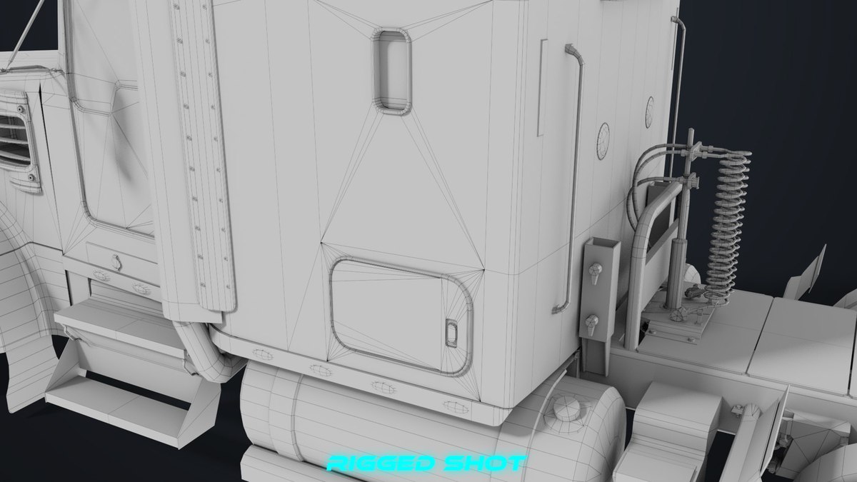 Heavy Truck Chassis 07 Blue and Green URP HDRP Textures