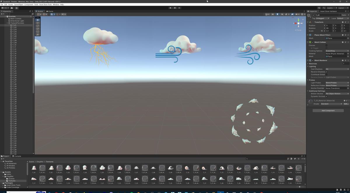 Stylized Cartoon Clouds and Weather Icons Pack (111 2K PNG Textures with Alpha)
