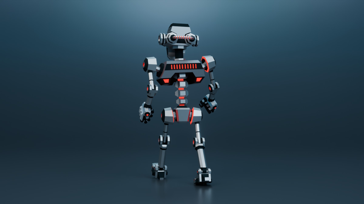 Sci-Fi Robot X-26.1 low-poly stylized