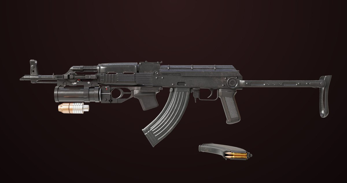 AKMS Light Machine Gun 10 Metal URP HDRP Textures