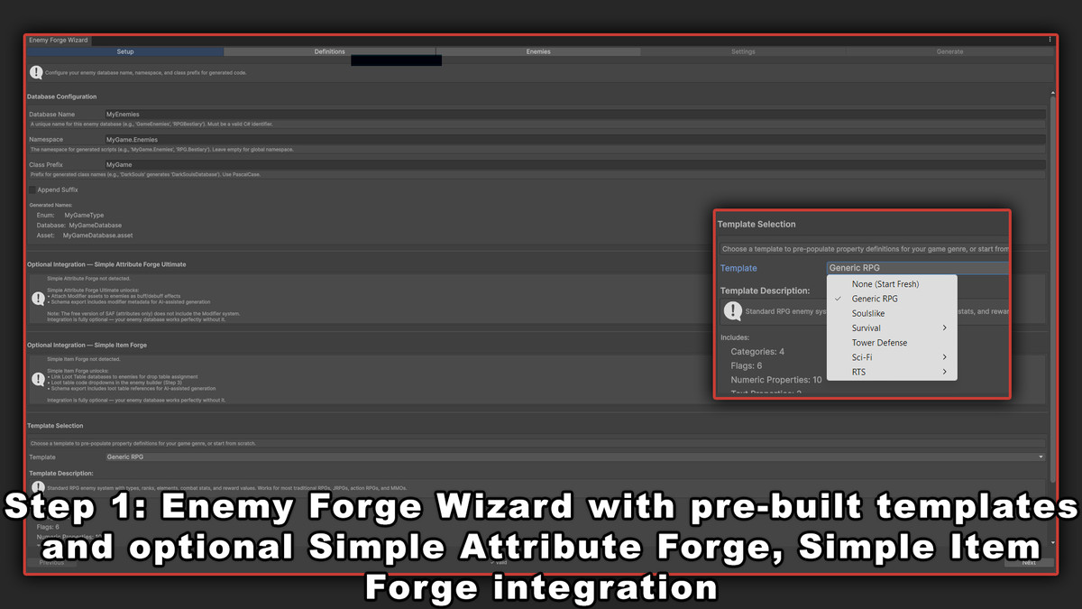 Simple Enemy Forge: No-Code Enemy, Squad, Spawn, Scaling & Wave w/ JSON Export