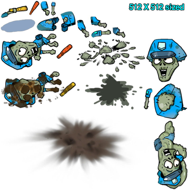 Doodle Police Zombie - Customizable Spine 2D