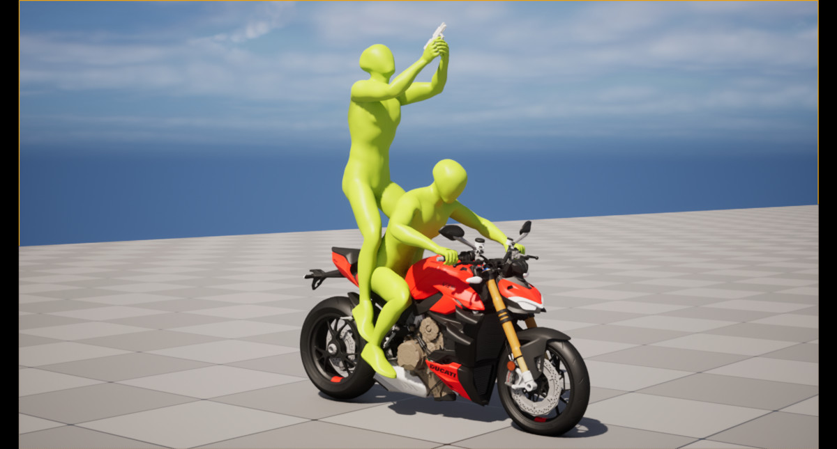 Bike Ride & Shoot Animation