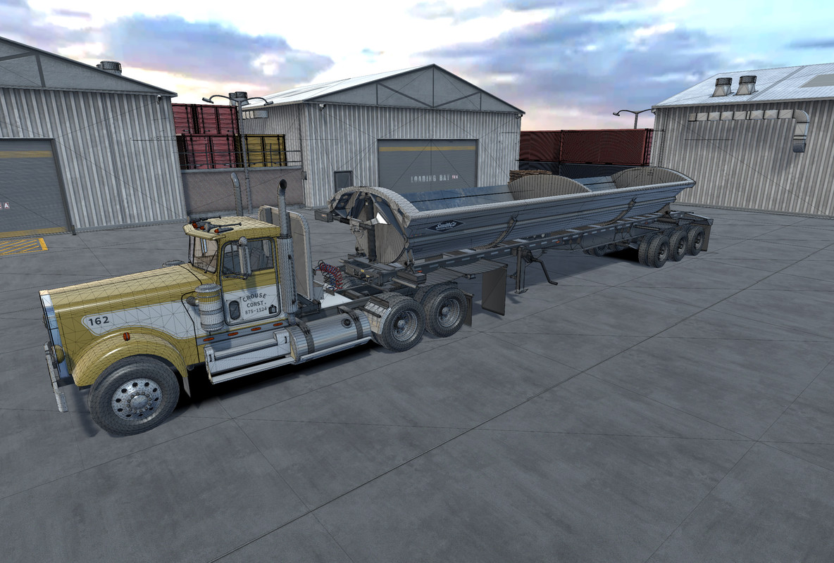 80s Semitruck Side Dump