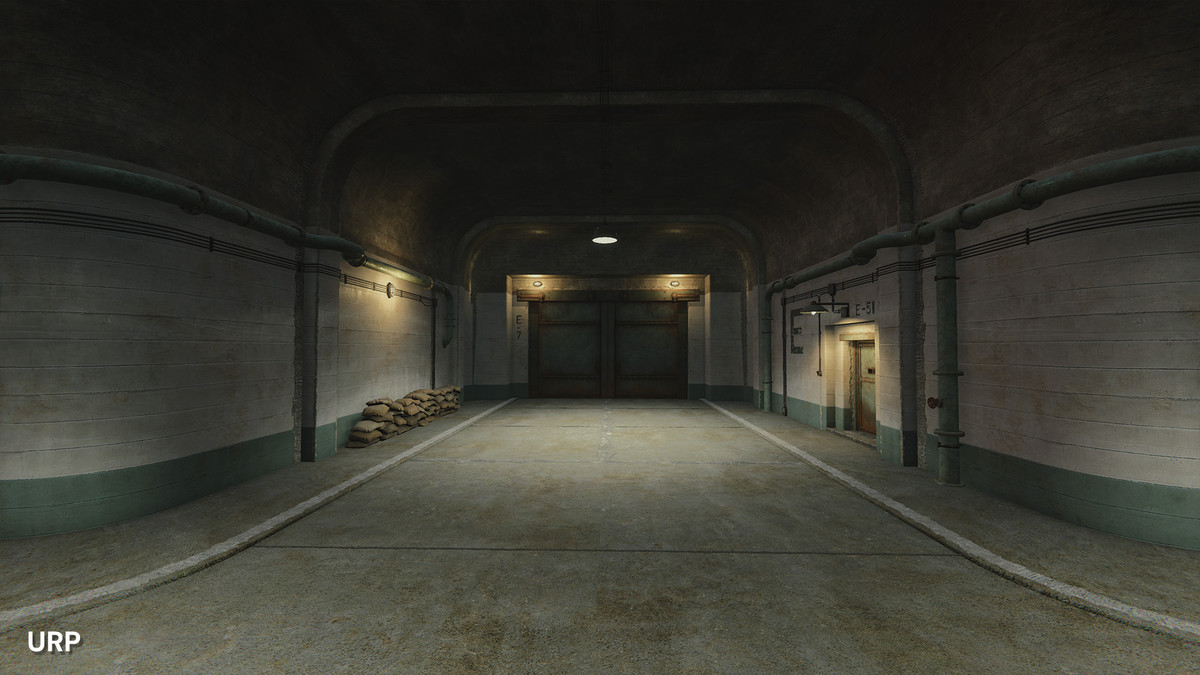 WW2 & Cold War Modular Military Bunker Entrance, Tunnel and Checkpoint