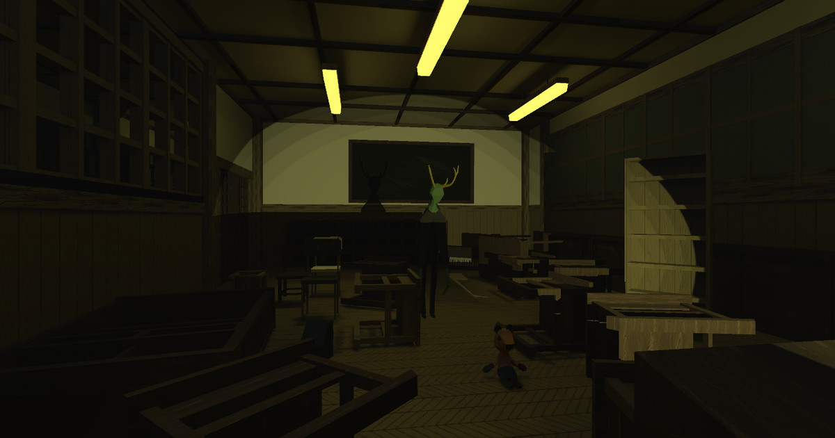 pixel horror abandoned rural school(Modular)